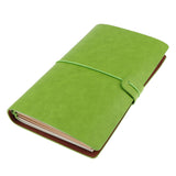 Max A6 Portable Travel Diary Notebook Journal Leather Handbook Green