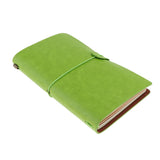 Max A6 Portable Travel Diary Notebook Journal Leather Handbook Green