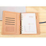 Max A5 Size Leather Notebook Loose Leaf Memo Diary Notebook with Buckle  Blue