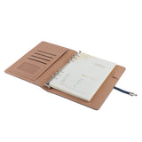 Max A5 Size Leather Notebook Loose Leaf Memo Diary Notebook with Buckle  Blue