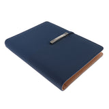 Max A5 Size Leather Notebook Loose Leaf Memo Diary Notebook with Buckle  Blue