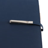 Max A5 Size Leather Notebook Loose Leaf Memo Diary Notebook with Buckle  Blue