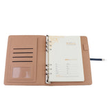 Max A5 Size Leather Notebook Loose Leaf Memo Diary Notebook with Buckle  Blue