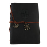 Max Leather Notebook Portable Loose Leaf Blank Notebook for Travel Black