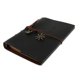 Max Leather Notebook Portable Loose Leaf Blank Notebook for Travel Black