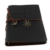 Max Leather Notebook Portable Loose Leaf Blank Notebook for Travel Black
