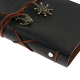 Max Leather Notebook Portable Loose Leaf Blank Notebook for Travel Black