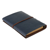 Max Leather Notebook Portable Loose Leaf Blank Notebook for Travel Dark Blue