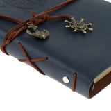 Max Leather Notebook Portable Loose Leaf Blank Notebook for Travel Dark Blue
