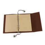 Max Leather Notebook Portable Loose Leaf Blank Notebook for Travel Blue