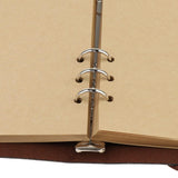 Max Leather Notebook Portable Loose Leaf Blank Notebook for Travel Rose