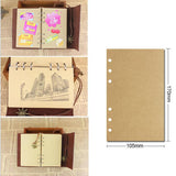Max Leather Notebook Portable Loose Leaf Blank Notebook for Travel Rose