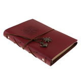 Max Leather Notebook Portable Loose Leaf Blank Notebook for Travel Rose