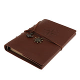 Max Leather Notebook Portable Loose Leaf Blank Notebook for Travel Brown