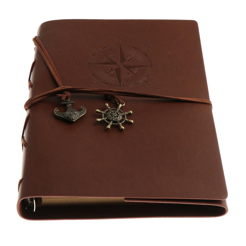 Max Leather Notebook Portable Loose Leaf Blank Notebook for Travel Brown