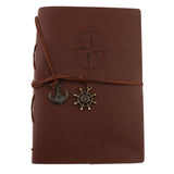Max Leather Notebook Portable Loose Leaf Blank Notebook for Travel Brown