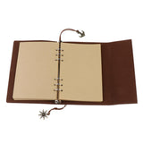 Max Leather Notebook Portable Loose Leaf Blank Notebook for Travel Brown