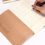 Max A5 Account Book, Journal Ruled, Yellow,100 Sheets/200 Pages,PU Leather Cover