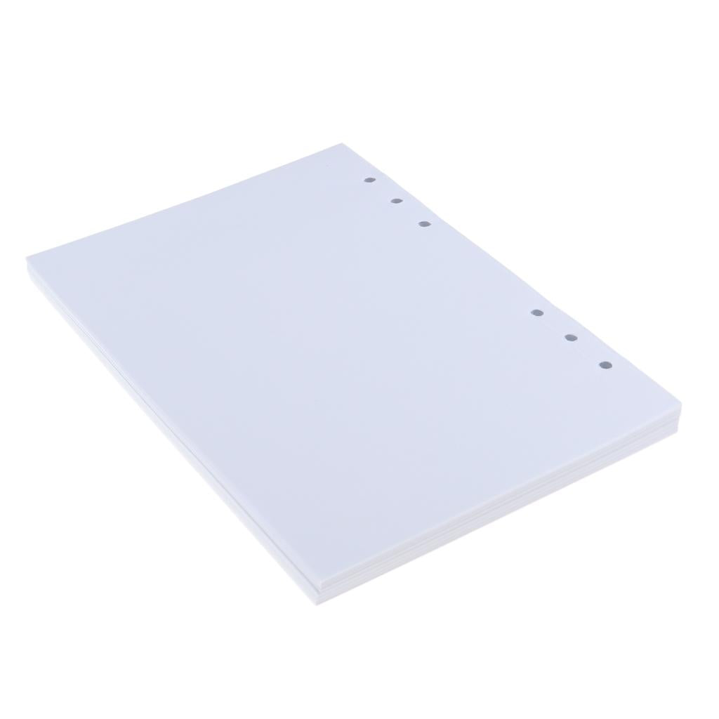 Max 80 Sheets Refillable Blank Paper Inserts for Notebook Binder A5 Size 6 Holes