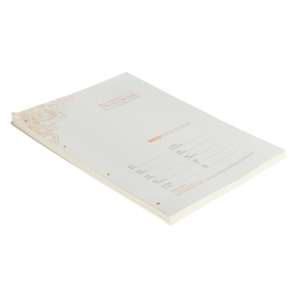 Max 80 Sheets Refillable Lined Paper Inserts for Notebook Binder A4 Size 4 Holes