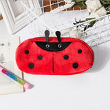 Max Cute Plush Pencil Bag Pencil Holder Pouch Cartoon Animal Pen Bag Ladybird