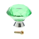 Max Crystal Diamond Shaped Door Handle Cabinet Cupboard Pull Knob Handle Green