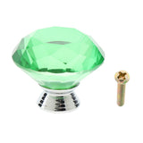 Max Crystal Diamond Shaped Door Handle Cabinet Cupboard Pull Knob Handle Green