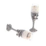 Max Maxb 2 Pieces Champagne Glasses Flutes Wine Glasses Wedding Party Favors Grey