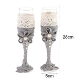 Max Maxb 2 Pieces Champagne Glasses Flutes Wine Glasses Wedding Party Favors Grey
