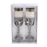 Max Maxb 2 Pieces Champagne Glasses Flutes Wine Glasses Wedding Party Favors Grey