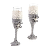Max Maxb 2 Pieces Champagne Glasses Flutes Wine Glasses Wedding Party Favors Grey