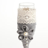 Max Maxb 2 Pieces Champagne Glasses Flutes Wine Glasses Wedding Party Favors Grey