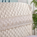 Max 1xLuxury Silk Bed Headboard Cover Protector Bed Decor Beige 200cm