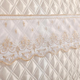 Max 1xLuxury Silk Bed Headboard Cover Protector Bed Decor Beige 200cm