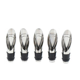 5 Sets Stainless Steel Reusable Wine Pourer and Stopper for Airtight and Drip Free Bottle Pourer with Caps