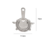 Max Maxb Cocktail Strainer Stainless Steel Bar Shaker Ice Strainer 4 Prong Silver