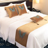 Max luxury Bed Runner Bedding Scarf Protection for Bedroom Hotel Gold