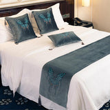Max 10 Colors Micro Velvet Bed Runner Delicate Bedding 45 x 180cm Gray