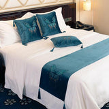Max 10 Colors Micro Velvet Bed Runner Delicate Bedding 45 x 180cm Lake Blue