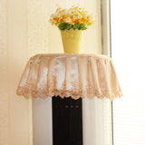 Max European Round Cabinet Hood Dust Cover Embroidered Dustproof Ornament Brown