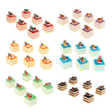 Max 6 Pcs Lifelike Artificial Cake Cube Cake Model Home Ornaments Red