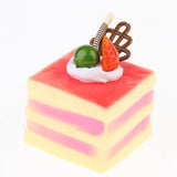 Max 6 Pcs Lifelike Artificial Cake Cube Cake Model Home Ornaments Red