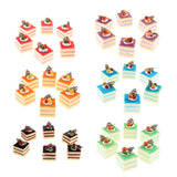 Max 6 Pcs Lifelike Artificial Cake Cube Cake Model Home Ornaments Red