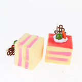 Max 6 Pcs Lifelike Artificial Cake Cube Cake Model Home Ornaments Red