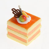 Max 6 Pcs Lifelike Artificial Cake Cube Cake Model Home Ornaments Orange