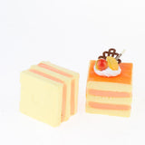 Max 6 Pcs Lifelike Artificial Cake Cube Cake Model Home Ornaments Orange