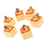Max 6 Pcs Lifelike Artificial Cake Cube Cake Model Home Ornaments Orange