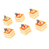 Max 6 Pcs Lifelike Artificial Cake Cube Cake Model Home Ornaments Orange