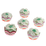 Max 6 Pieces Simulation Cup Cake Model PU Early Childhood Education Prop Green