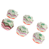 Max 6 Pieces Simulation Cup Cake Model PU Early Childhood Education Prop Green